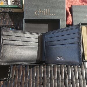 Chill Black Leather Card Holder for Men